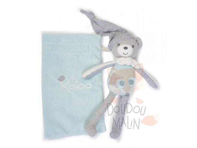  zen ours gris bleu aqua avec pochette 